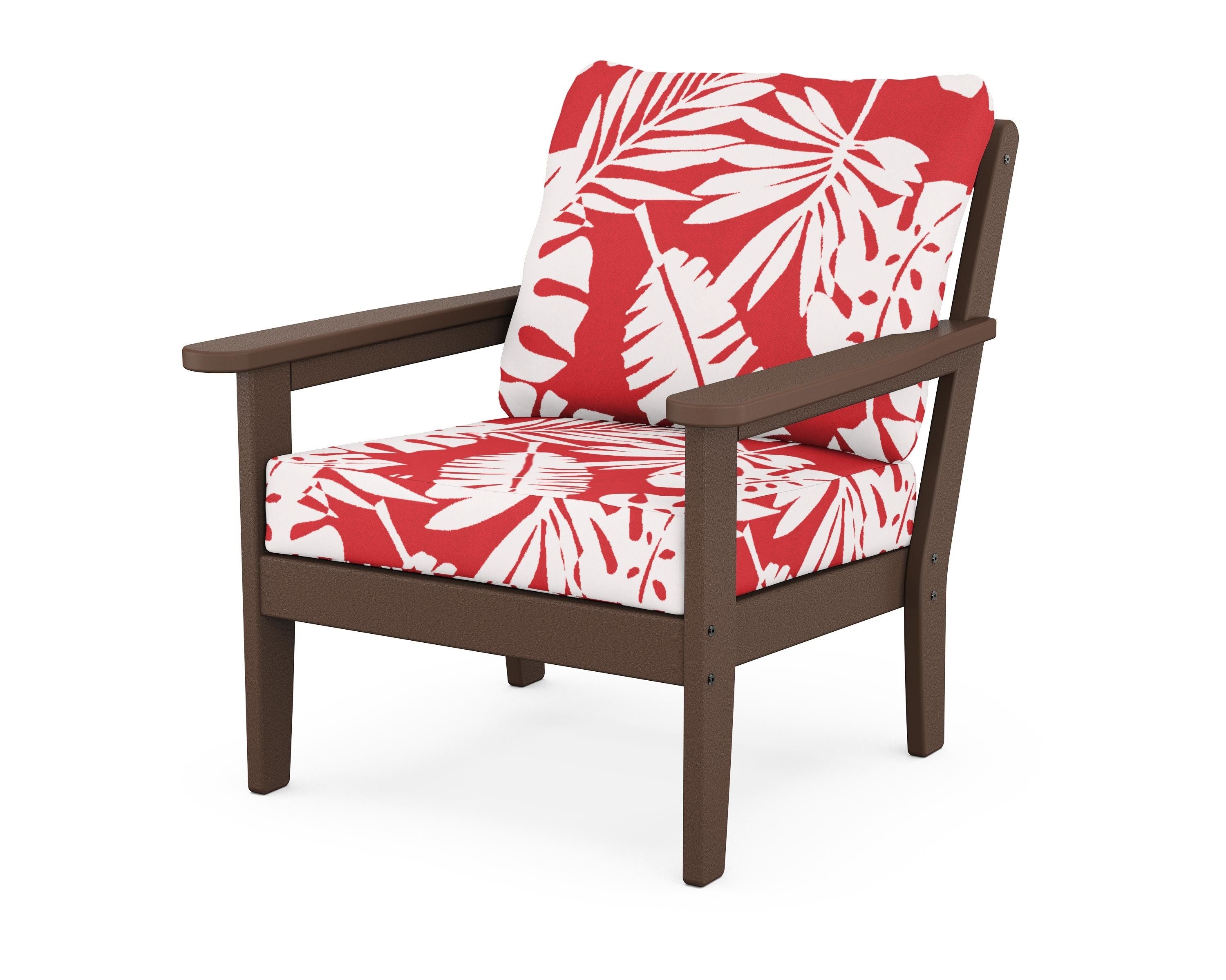 Country Living Cottage Deep Seating Chair in Mahogany / Leaf Crimson