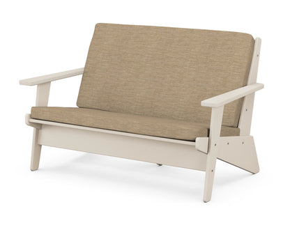 POLYWOOD® Riviera Modern Lounge Loveseat in Sand / Charmer Desert
