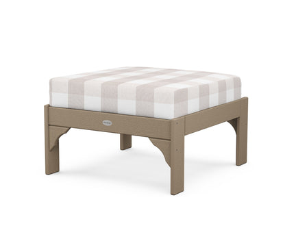 POLYWOOD¬Æ Vineyard Deep Seating Ottoman in Vintage Sahara / Buffalo Plaid Dune Burlap