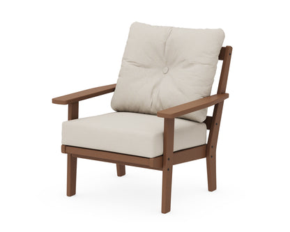 POLYWOOD® Oxford Deep Seating Chair in Teak / Dune Burlap