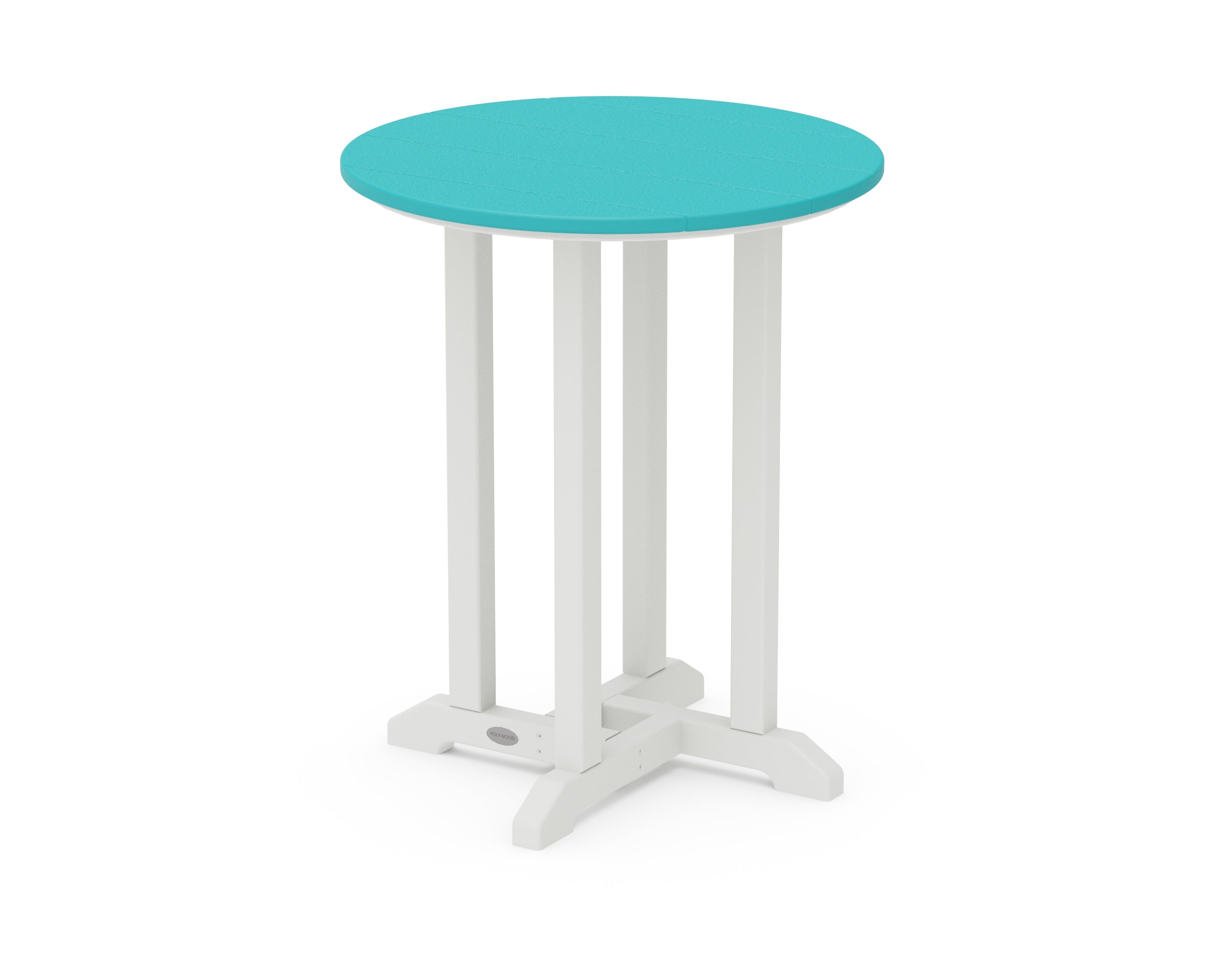 POLYWOOD® Contempo 24" Round Dining Table in White / Aruba
