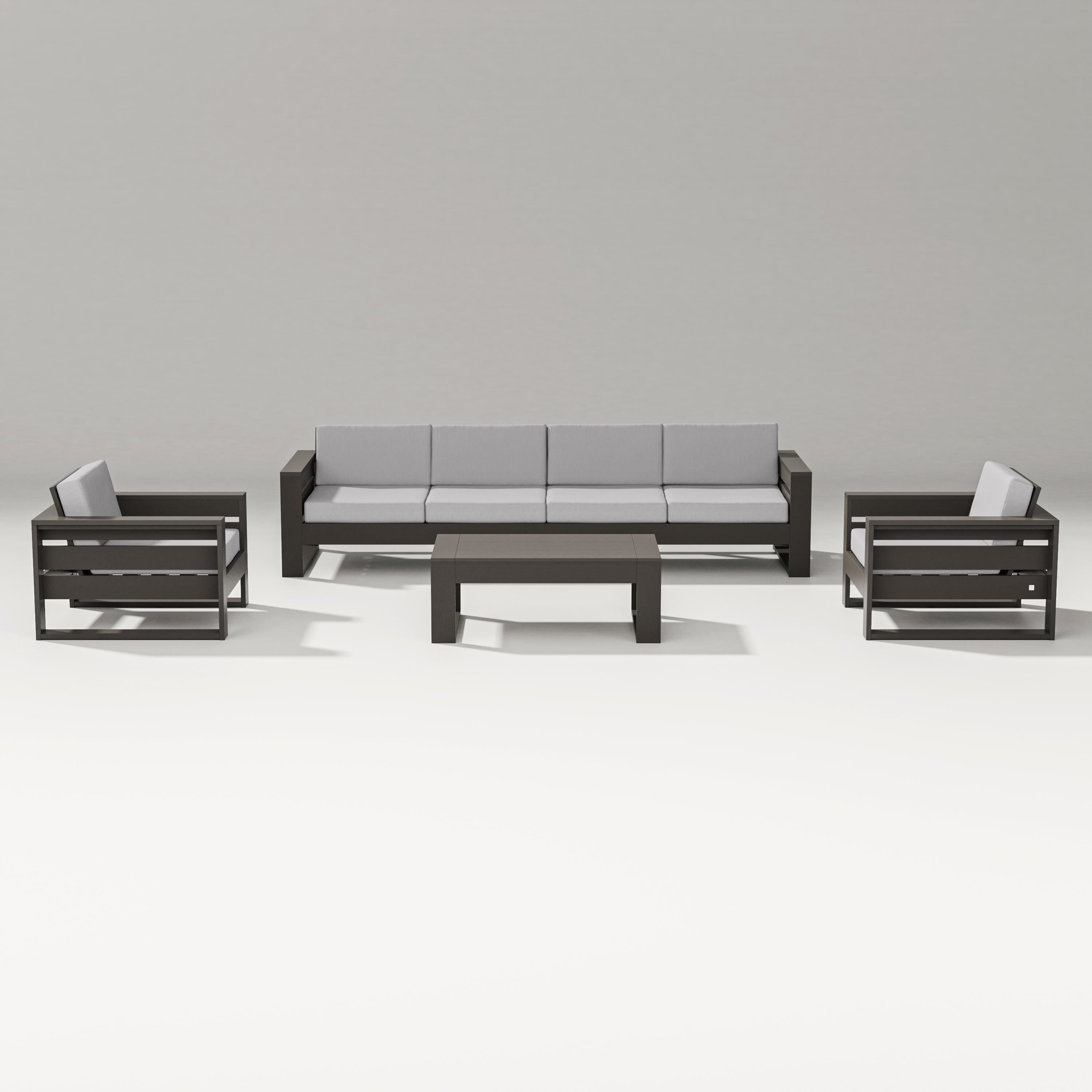 PW Designer Series Latitude 5-Piece Lounge Sofa Set in Vintage Coffee / Granite