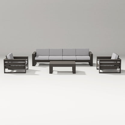 PW Designer Series Latitude 5-Piece Lounge Sofa Set in Vintage Coffee / Granite