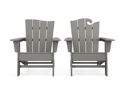 POLYWOOD® Wave 2-Piece Adirondack Set with The Wave Chair Left in Slate Grey