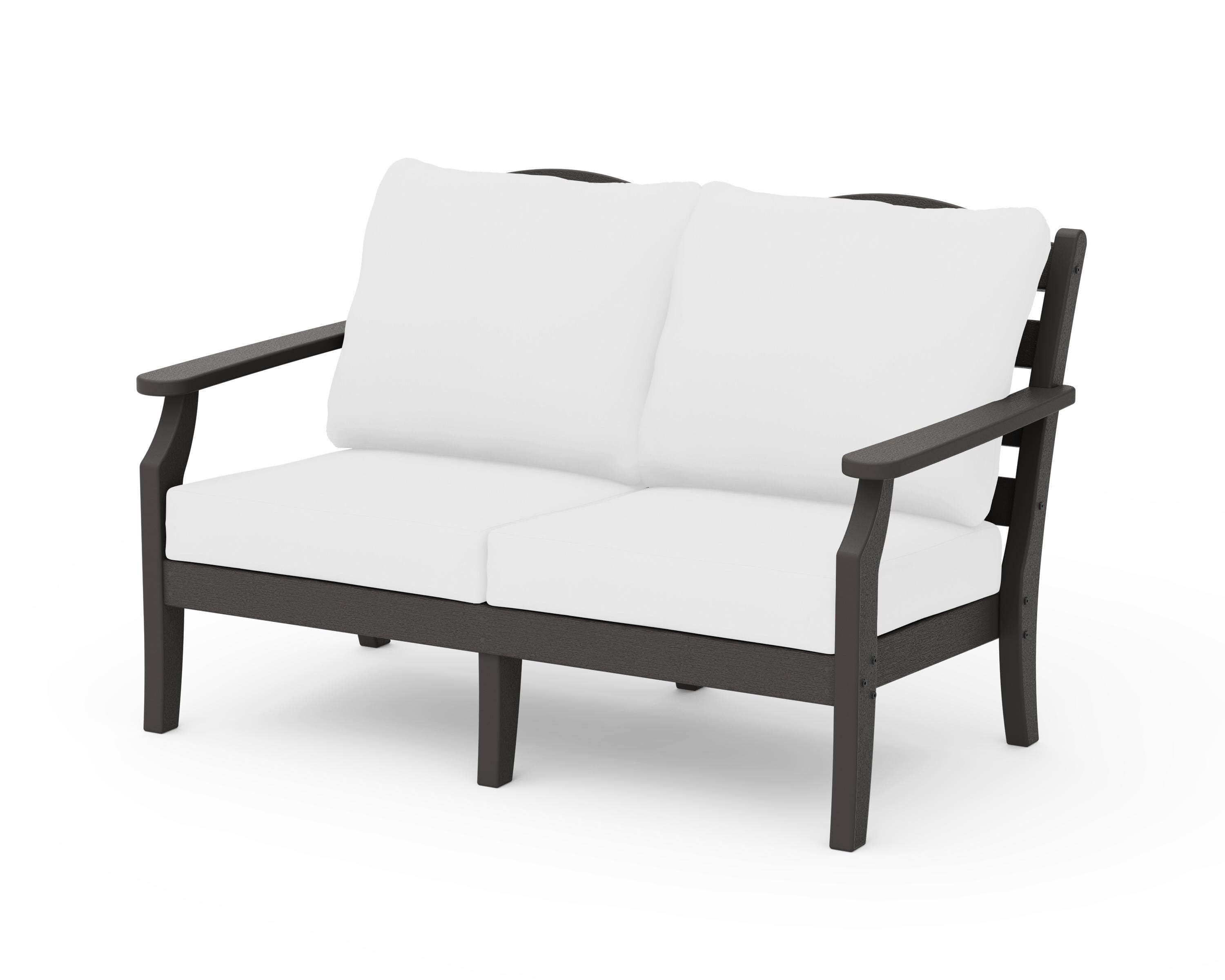 Draper James™ by  POLYWOOD® Savannah Deep Seating Loveseat in Vintage Coffee / Natural