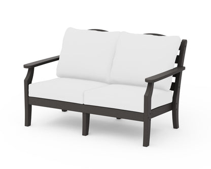 Draper James™ by  POLYWOOD® Savannah Deep Seating Loveseat in Vintage Coffee / Natural