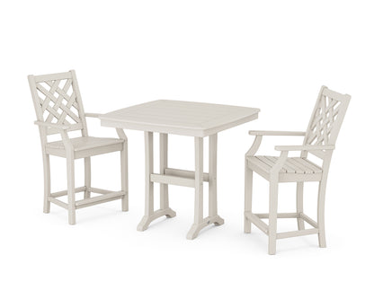Country Living Wovendale 3-Piece Counter Set with Trestle Legs in Sand