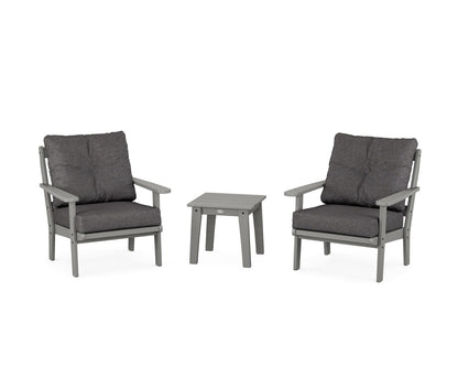 POLYWOOD® Mission 3-Piece Deep Seating Set in Slate Grey / Ash Charcoal