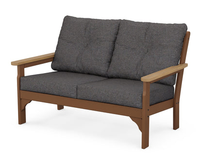POLYWOOD® Vineyard Deep Seating Loveseat in Teak / Natural / Ash Charcoal