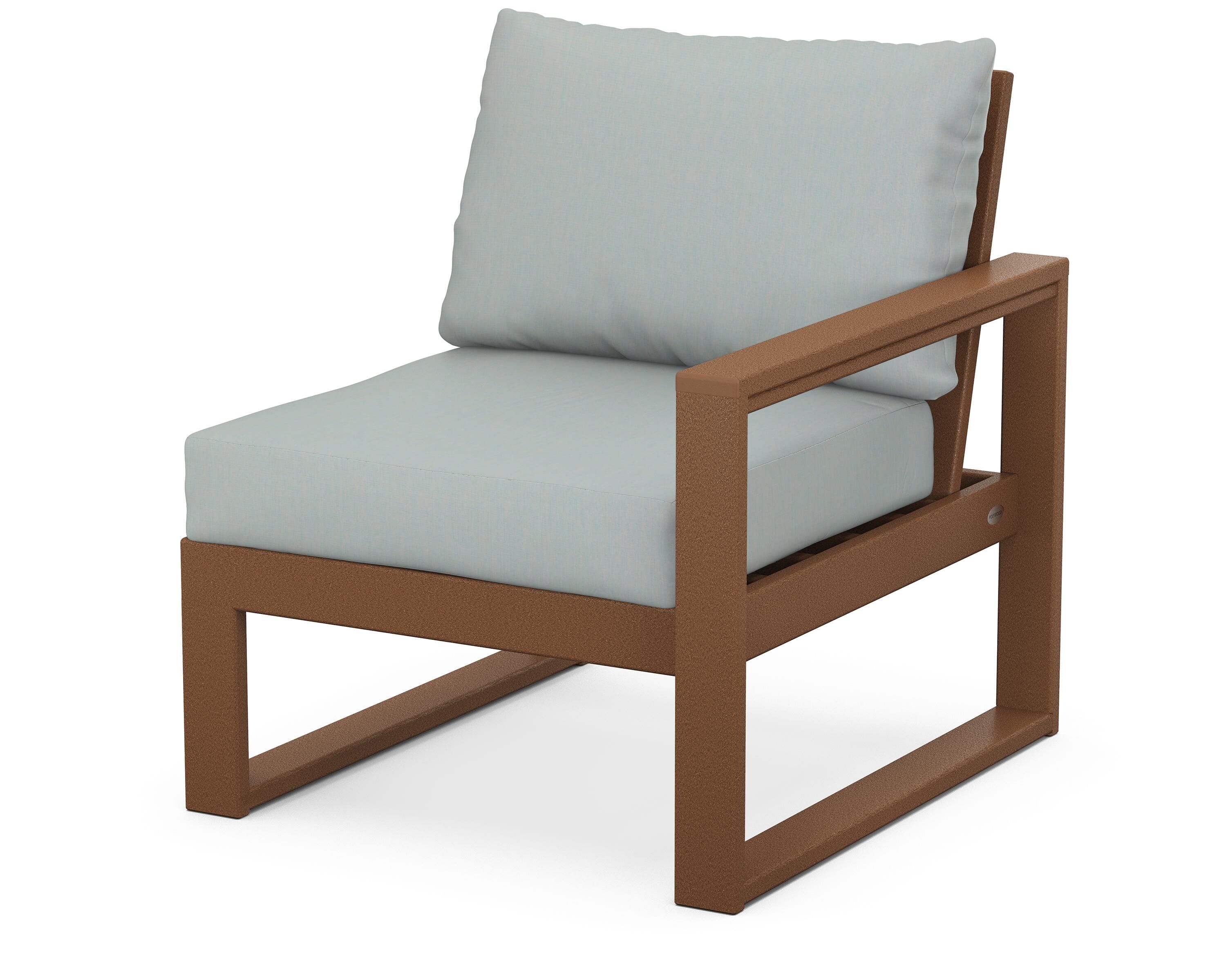 POLYWOOD® EDGE Modular Right Arm Chair in Teak / Spa