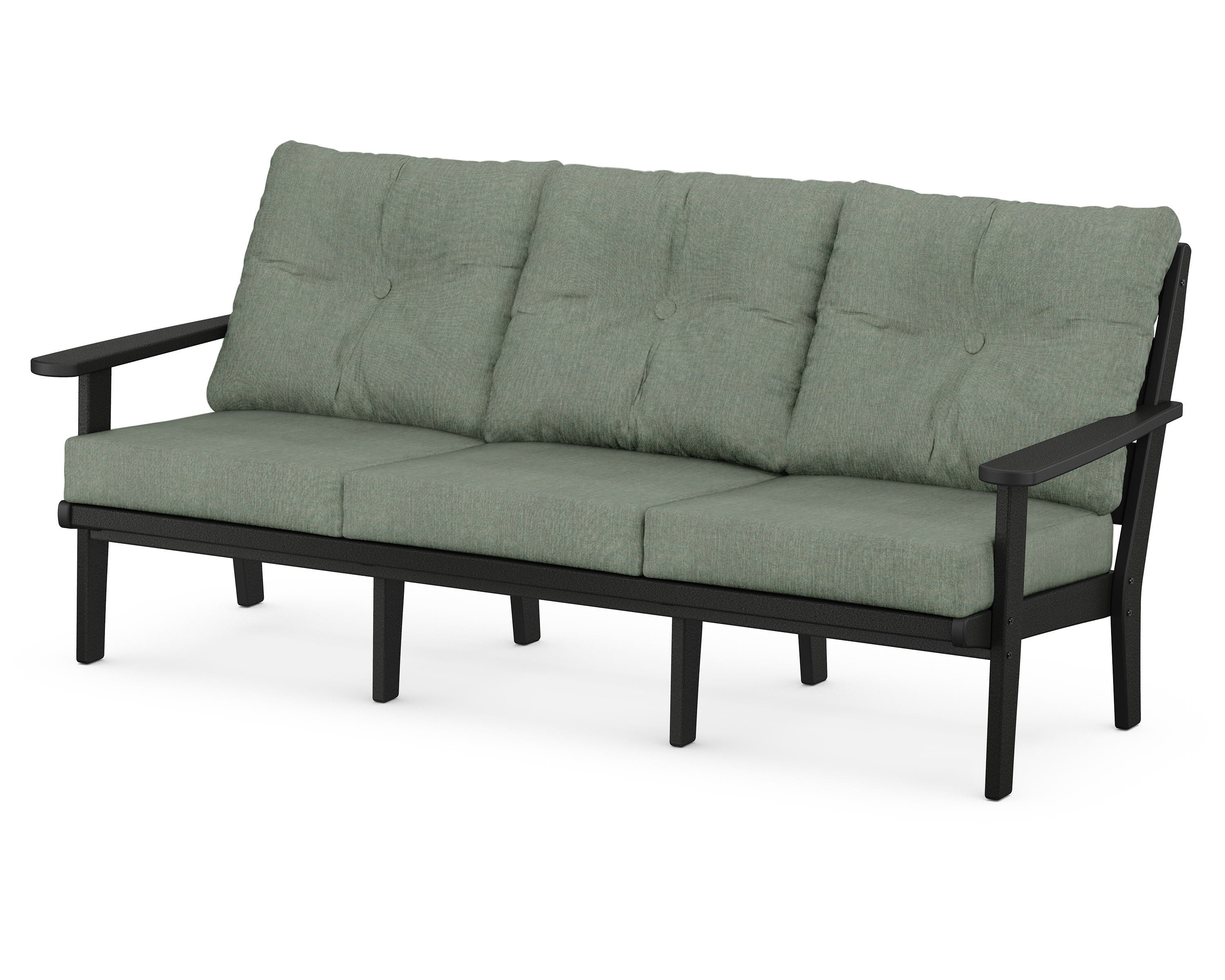 POLYWOOD® Lakeside Deep Seating Sofa in Black / Cast Sage