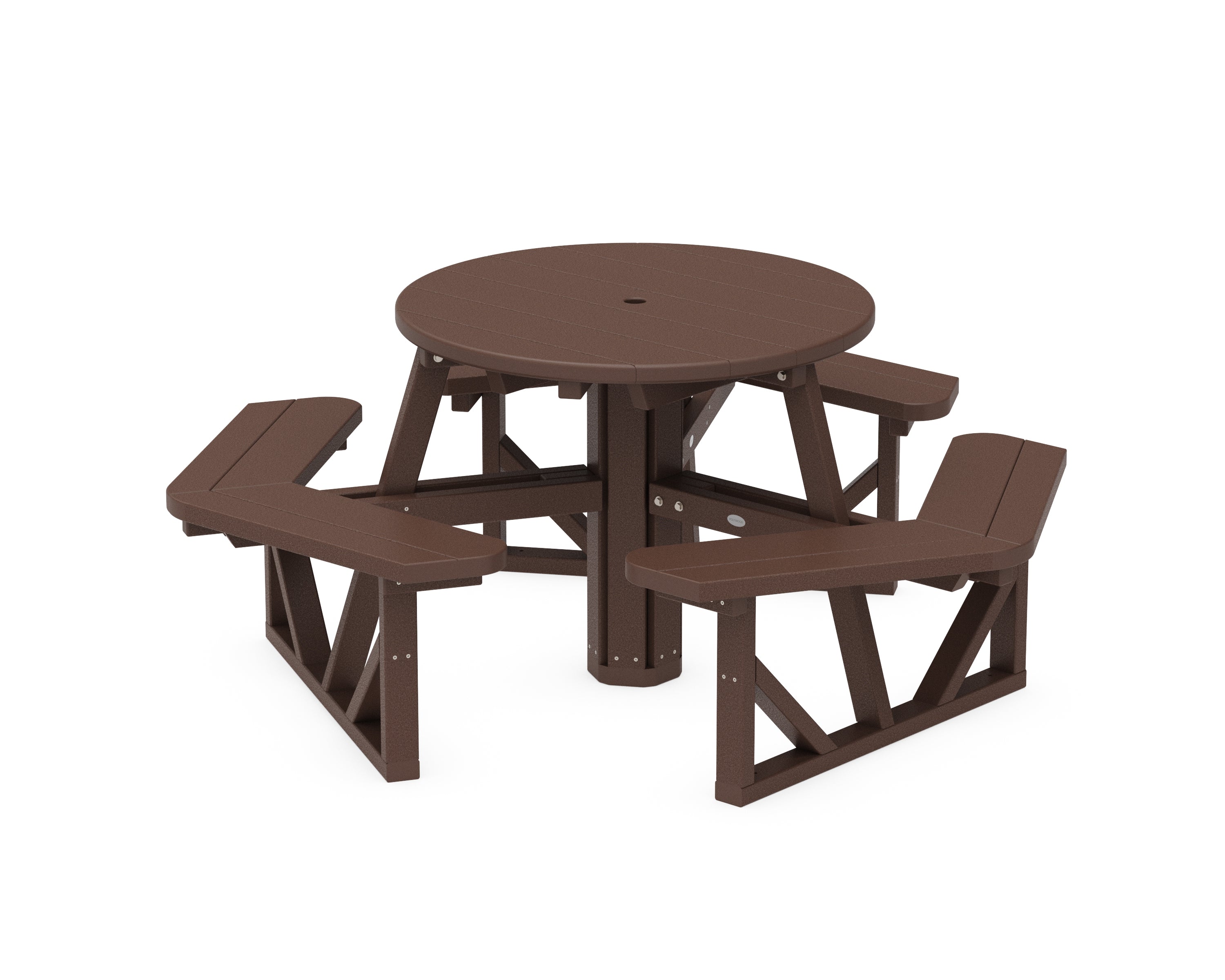 POLYWOOD® Park 36" Round Picnic Table in Mahogany
