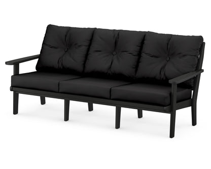 POLYWOOD® Lakeside Deep Seating Sofa in Black / Canvas Black
