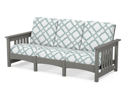 POLYWOOD® Club Mission Sofa in Slate Grey / Trellis Glacier Spa