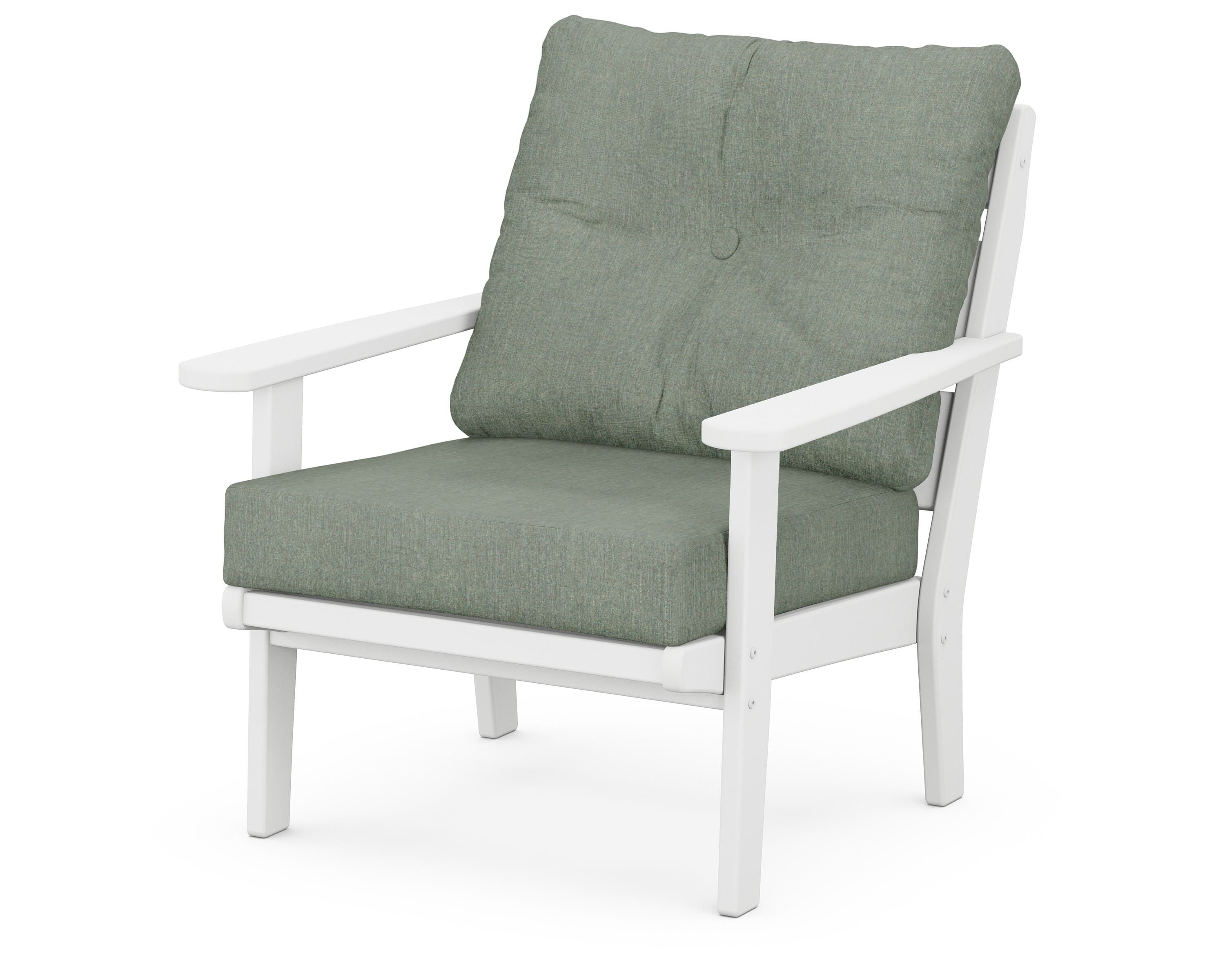 POLYWOOD® Lakeside Deep Seating Chair in White / Cast Sage