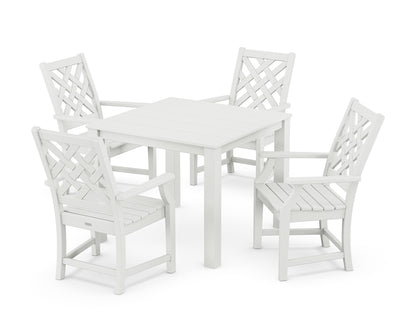 Country Living Wovendale 5-Piece Parsons Dining Set in White
