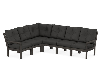 POLYWOOD® Vineyard 6-Piece Sectional in Vintage Coffee / Spectrum Carbon