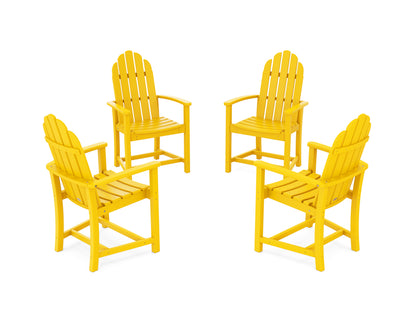 POLYWOOD® Classic 4-Piece Upright Adirondack Conversation Set in Lemon