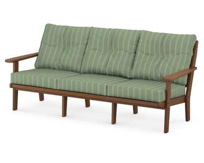 POLYWOOD® Lakeside Deep Seating Sofa in Teak / Unwind Rainwashed