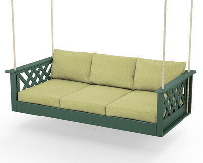 Country Living Wovendale Daybed Swing in Green / Chartreuse Boucle