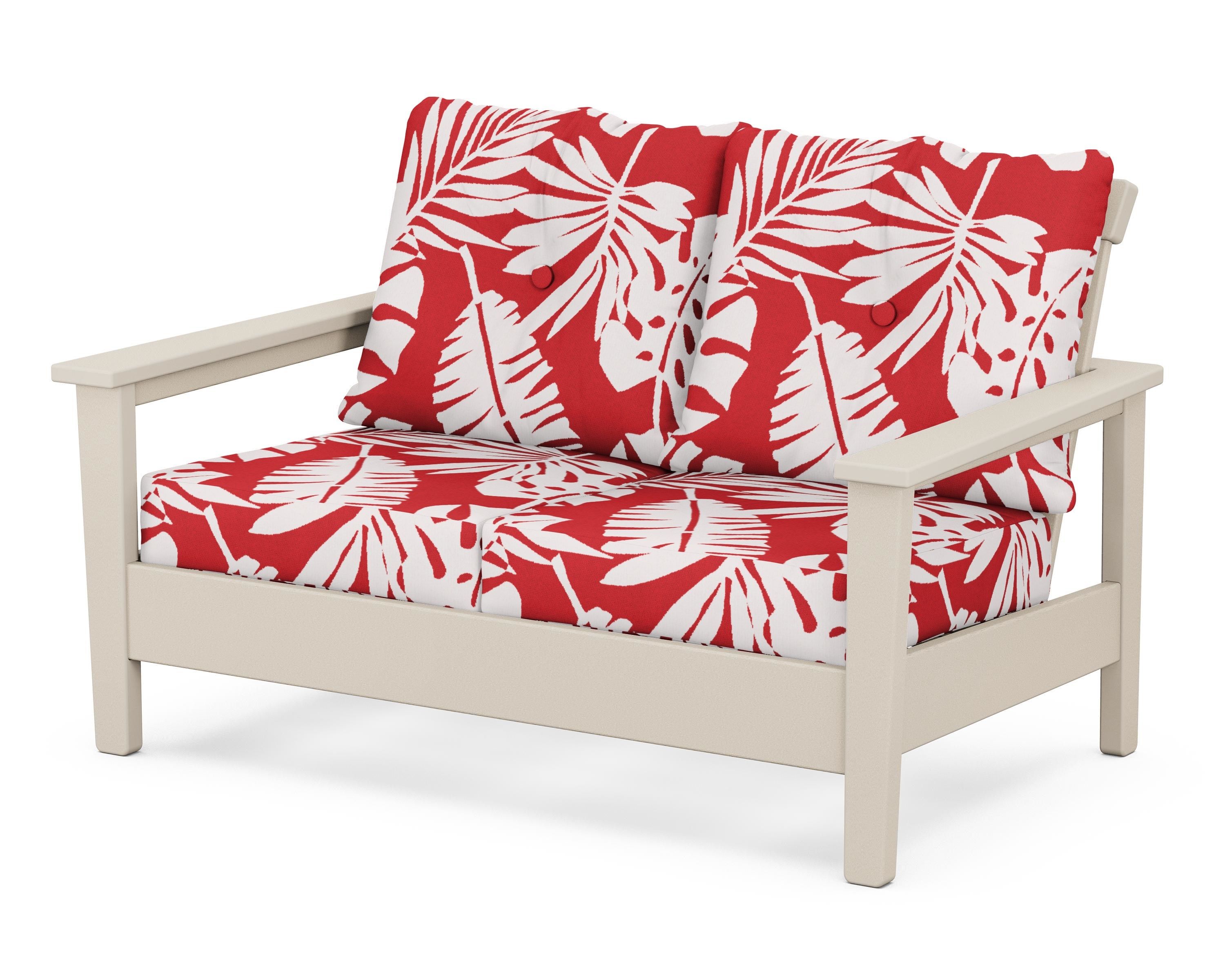 POLYWOOD® Prescott Deep Seating Loveseat in Sand / Leaf Crimson