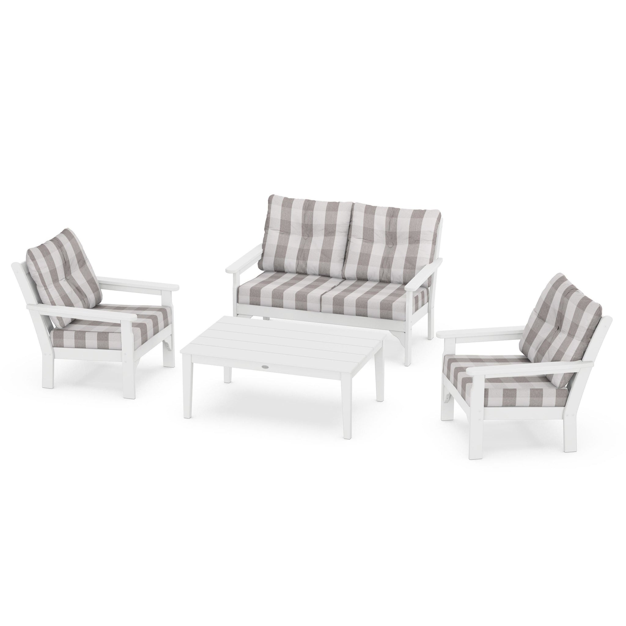 Vineyard 4 Piece Deep Seating Set - White