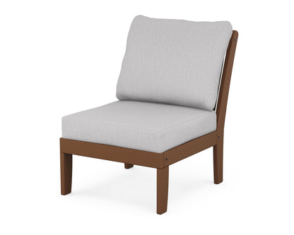 POLYWOOD® Braxton Modular Armless Chair in Teak / Granite