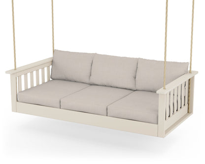POLYWOOD® Vineyard Daybed Swing in Sand / Nuance Cloud
