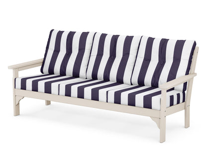 POLYWOOD® Vineyard Deep Seating Sofa in Sand / Cabana Stripe Navy