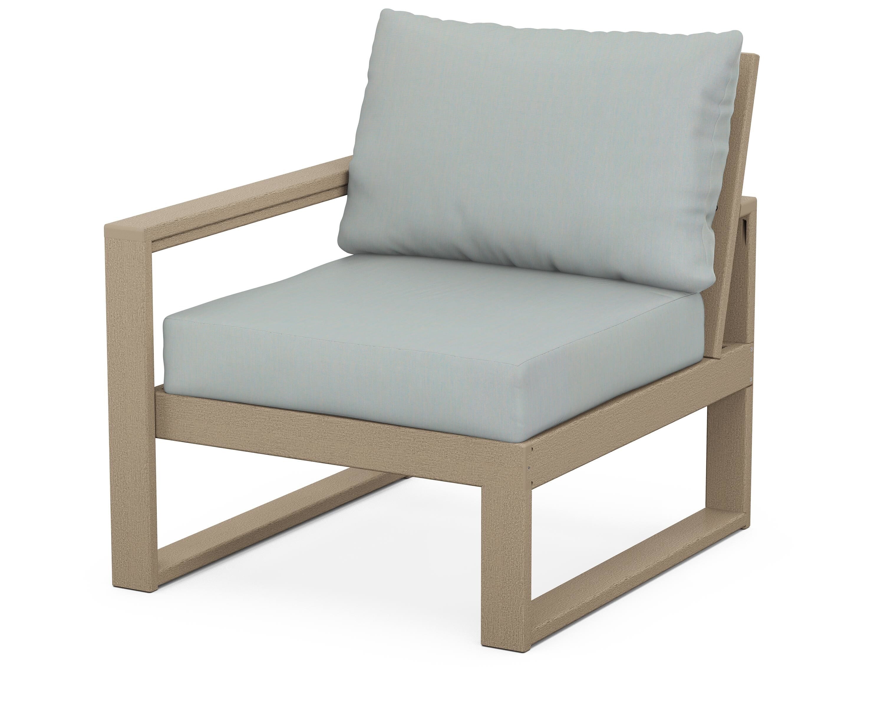 POLYWOOD® EDGE Modular Left Arm Chair in Vintage Sahara / Spa