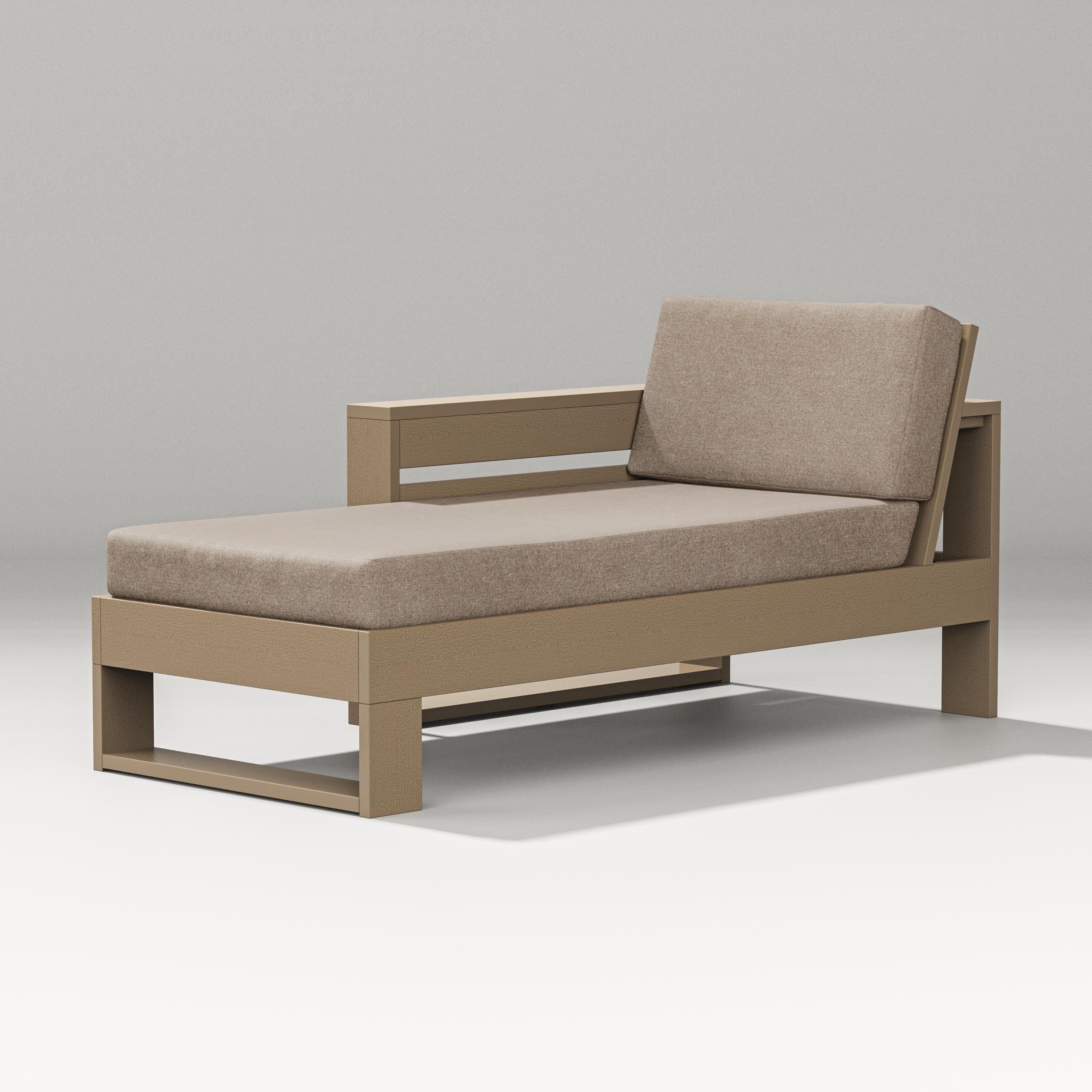 PW Designer Series Latitude Modular Left Arm Chaise in Vintage Sahara / Spiced Burlap