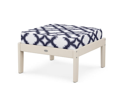 POLYWOOD® Braxton Deep Seating Ottoman in Sand / Trellis Navy