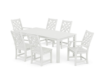 Country Living Wovendale 7-Piece Parsons Dining Set in White