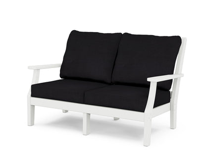 Country Living Wovendale Deep Seating Loveseat in White / Midnight Linen