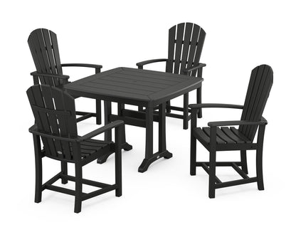 POLYWOOD® Palm Coast 5-Piece Dining Set with Trestle Legs in Black