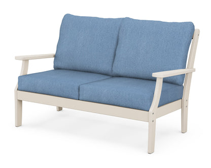 POLYWOOD® Braxton Deep Seating Loveseat in Sand / Sky Blue