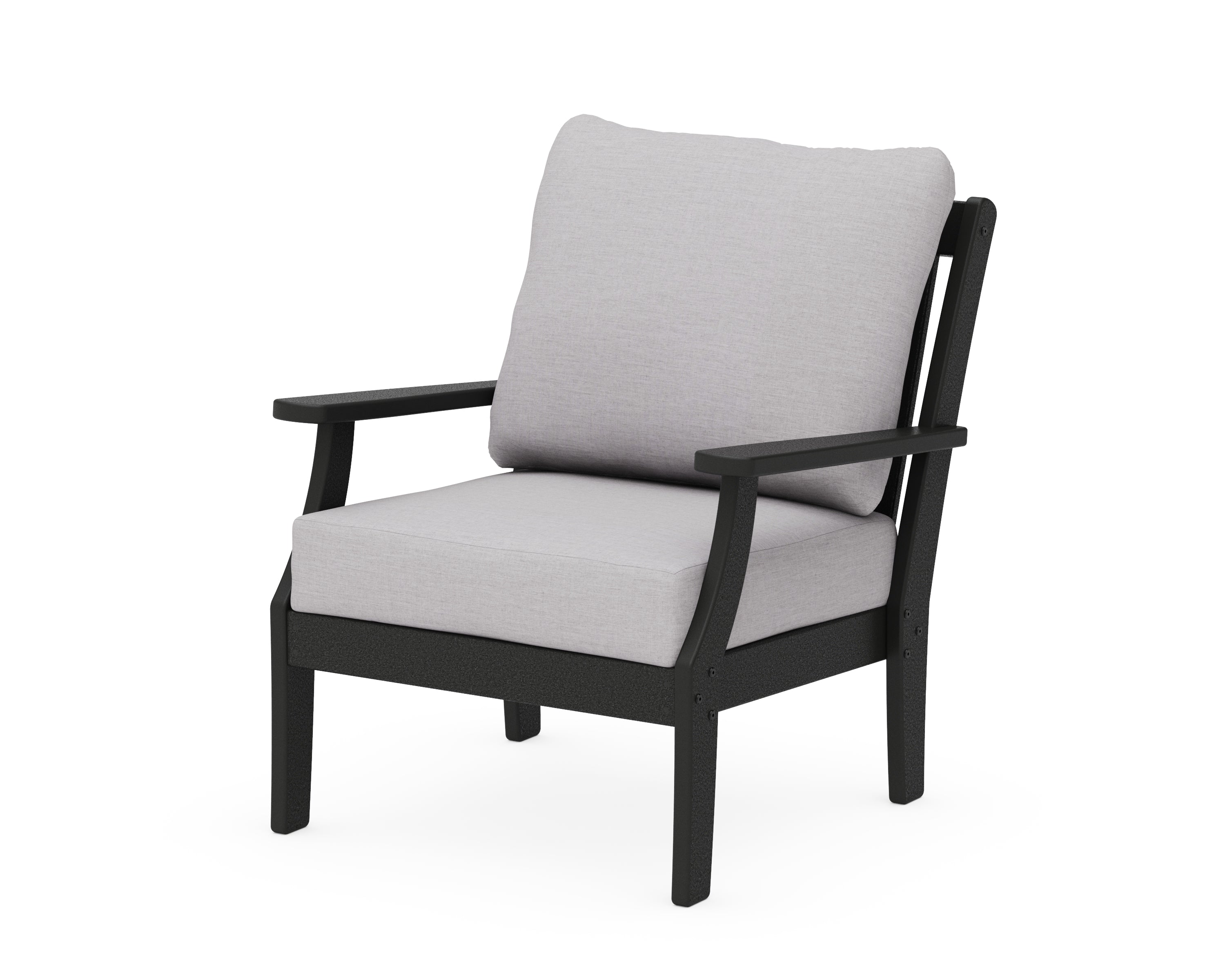 POLYWOOD® Braxton Deep Seating Chair in Black / Granite