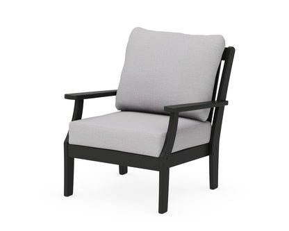 POLYWOOD® Braxton Deep Seating Chair in Black / Granite