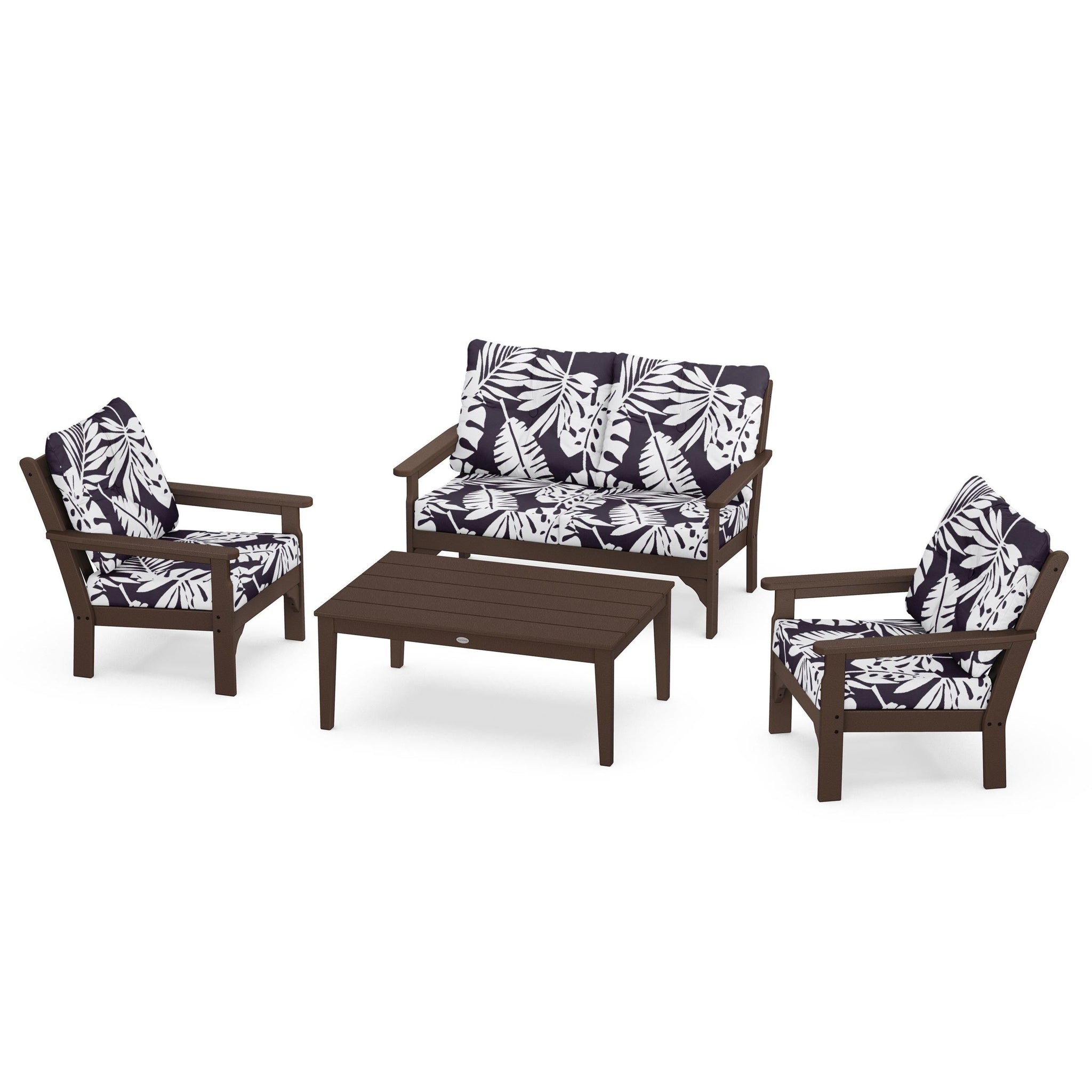 Vineyard 4 Piece Deep Seating Set - Mahogany