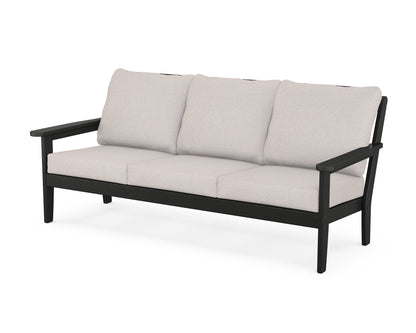 Country Living Cottage Deep Seating Sofa in Black / Dune Burlap