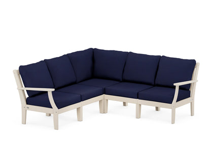 POLYWOOD® Braxton Modular 5-Piece Deep Seating Set in Sand / Navy