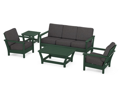 POLYWOOD® Harbour 5-Piece Deep Seating Set in Green / Ash Charcoal