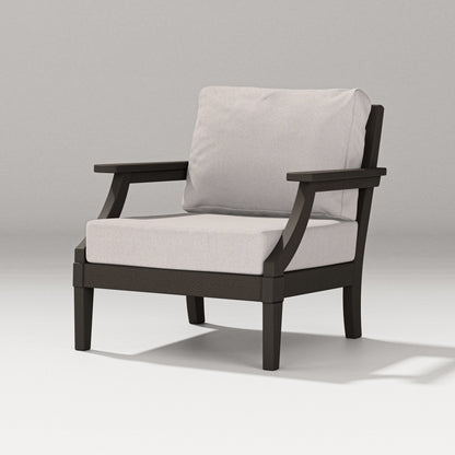 PW Designer Series Estate Lounge Chair in Vintage Coffee / Dune Burlap