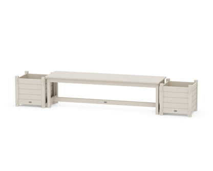 POLYWOOD® 60" Nautical Straight Planter Bench Set in Sand