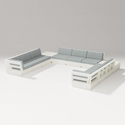 PW Designer Series Elevate 11-Piece U-Shaped Sofa Sectional in Vintage White / Spa