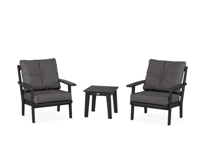 POLYWOOD® Prairie 3-Piece Deep Seating Set in Black / Ash Charcoal