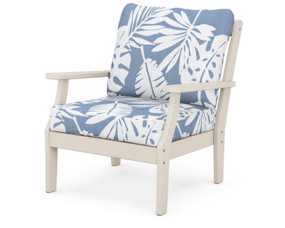 POLYWOOD® Braxton Deep Seating Chair in Sand / Leaf Sky Blue