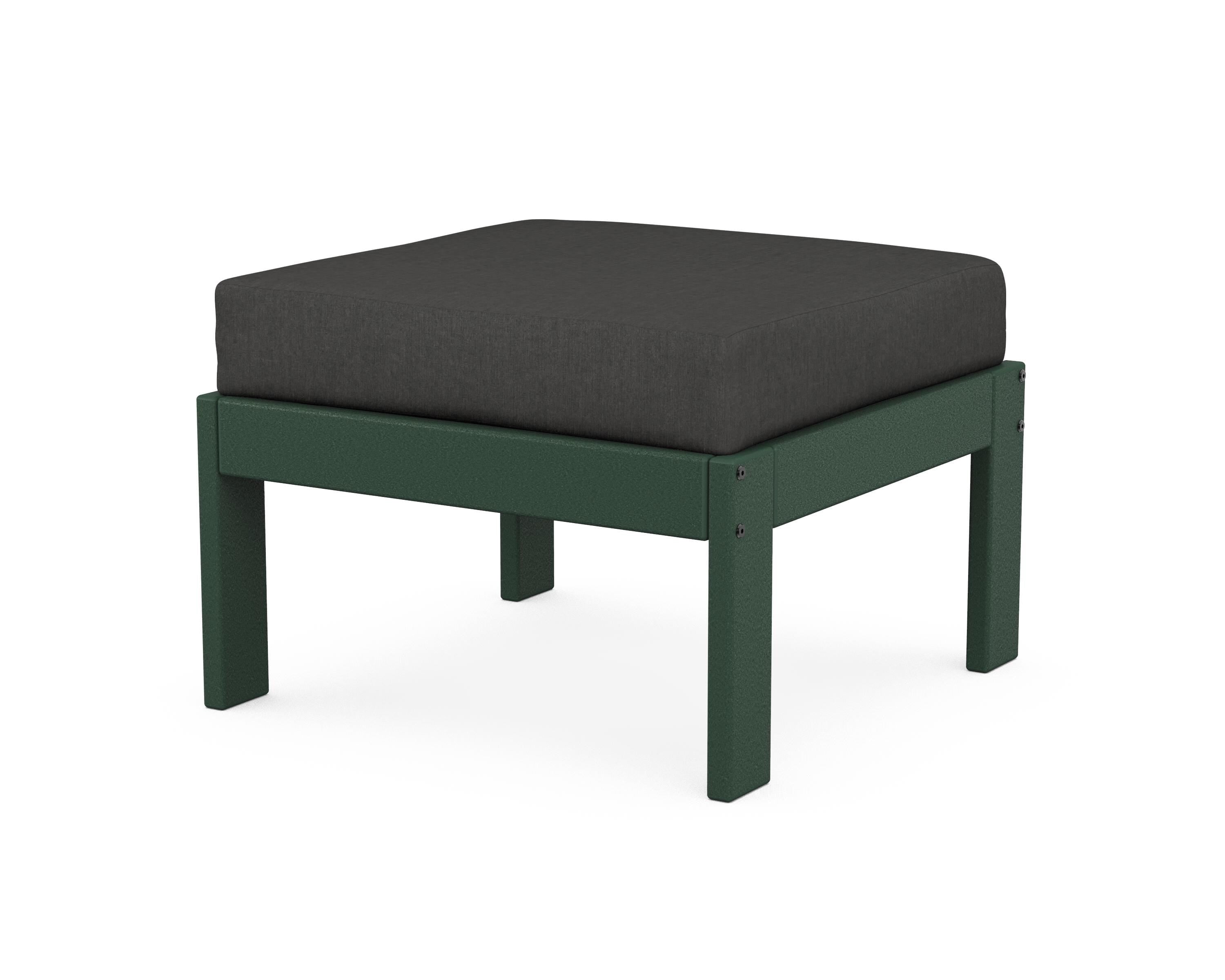 POLYWOOD® Vineyard Modular Ottoman in Green / Spectrum Carbon