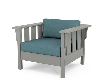 Martha Stewart by POLYWOOD® Acadia Deep Seating Chair in Slate Grey / Ocean Teal