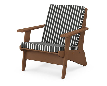 POLYWOOD® Riviera Modern Lounge Chair in Teak / Shore Classic